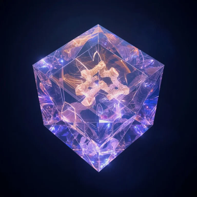 Floating Architecture Of Liquid Light Inside A Crystal Cube | Prompt seen — AI image prompt