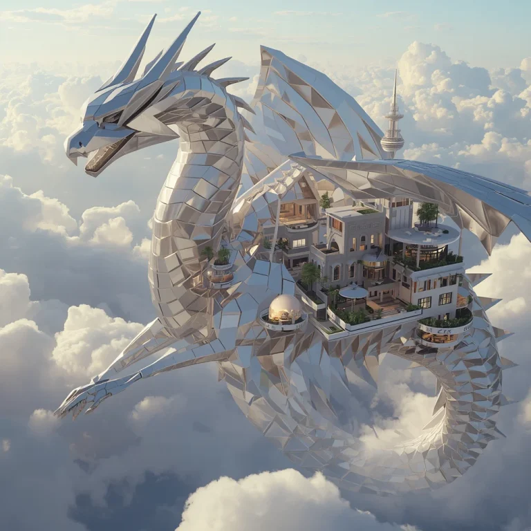 Luxury Fashion City Built On Giant Origami Dragon | Professional Photo Prompt — AI image prompt